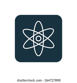 atom icon Rounded squares button, on white background 