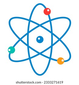Icono de átomo. Escuela y educación. Ilustración vectorial.