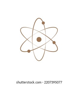 icono de átomo. icono de la ciencia. símbolo de energía nuclear. ilustración vectorial aislada en fondo blanco