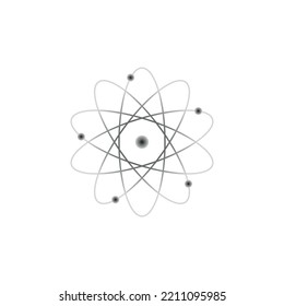 icono de átomo. icono de la ciencia. símbolo de energía nuclear. ilustración vectorial aislada en fondo blanco