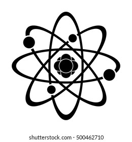 Atom Icon. Science sign. Atom logo. Atomic symbol. Nuclear icon. Electrons and protons. Atom, icon, proton, vector, electron, quantum, ellipse, medicine, abstract, atomic, biology