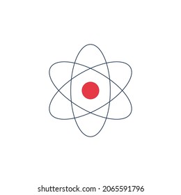 Atom icon, science symbol modern minimal flat design style. Vector illustration. Stock Vector illustration isolated