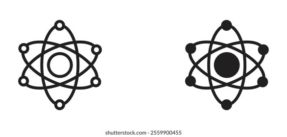 Atom Icon set in black color for ui designs