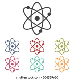 Atom icon set. Vector illustration