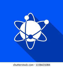 Atom icon with shadow , vector sign design.