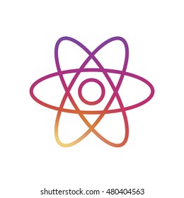 Atom icon. Atom sign. Molecule icon. Molecule sign.