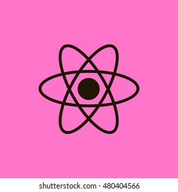 Atom icon. Atom sign. Molecule icon. Molecule sign.