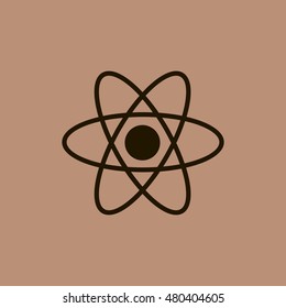 Atom icon. Atom sign. Molecule icon. Molecule sign.