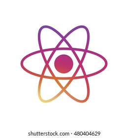 Atom icon. Atom sign. Molecule icon. Molecule sign.