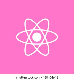 Atom icon. Atom sign. Molecule icon. Molecule sign.