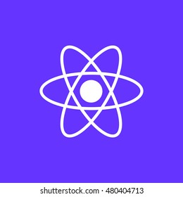 Atom icon. Atom sign. Molecule icon. Molecule sign.