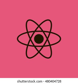 Atom icon. Atom sign. Molecule icon. Molecule sign.