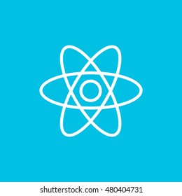 Atom icon. Atom sign. Molecule icon. Molecule sign.