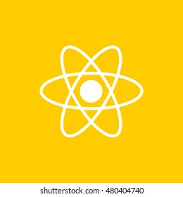 Atom icon. Atom sign. Molecule icon. Molecule sign.