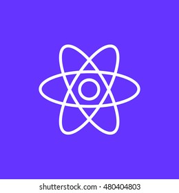 Atom icon. Atom sign. Molecule icon. Molecule sign.