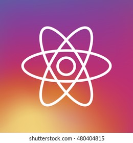 Atom icon. Atom sign. Molecule icon. Molecule sign.