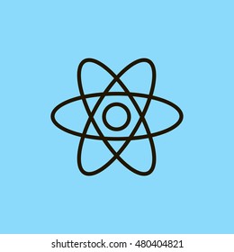 Atom icon. Atom sign. Molecule icon. Molecule sign.