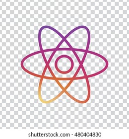 Atom icon. Atom sign. Molecule icon. Molecule sign.