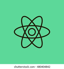 Atom icon. Atom sign. Molecule icon. Molecule sign.
