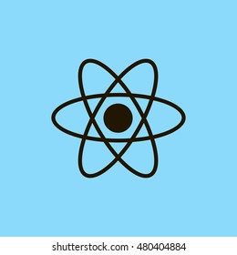 Atom icon. Atom sign. Molecule icon. Molecule sign.
