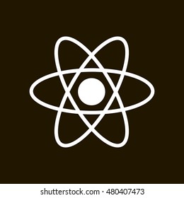 Atom icon. Atom sign. Molecule icon. Molecule sign.