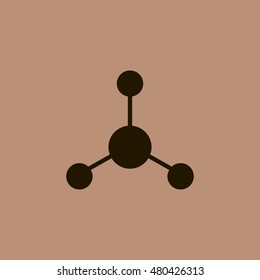 Atom icon. Atom sign. Molecule icon. Molecule sign.