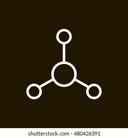 Atom icon. Atom sign. Molecule icon. Molecule sign.