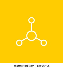 Atom icon. Atom sign. Molecule icon. Molecule sign.