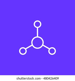 Atom icon. Atom sign. Molecule icon. Molecule sign.