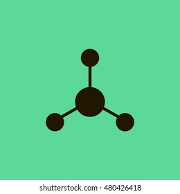 Atom icon. Atom sign. Molecule icon. Molecule sign.