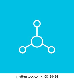 Atom icon. Atom sign. Molecule icon. Molecule sign.