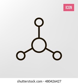 Atom icon. Atom sign. Molecule icon. Molecule sign.