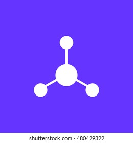 Atom icon. Atom sign. Molecule icon. Molecule sign.