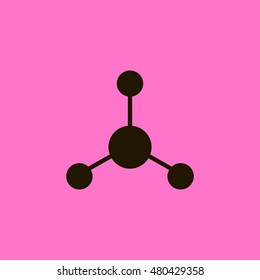 Atom icon. Atom sign. Molecule icon. Molecule sign.