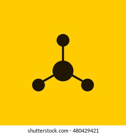 Atom icon. Atom sign. Molecule icon. Molecule sign.