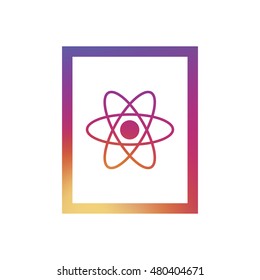 Atom icon. Atom sign. Molecule icon. Molecule sign. Logo
