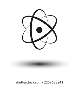 Signo de icono de átomo. Ilustración vectorial.