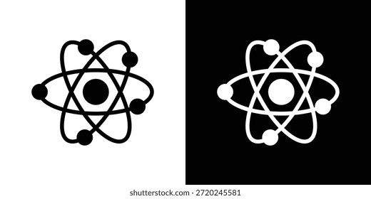 Ícone de átomo silhueta vetor ilustração estilo plano isolado