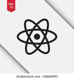 Atom Icon. Simple Flat Style Symbol. Vector Illustrated Sign