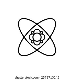 atom icon Simple outline illustration