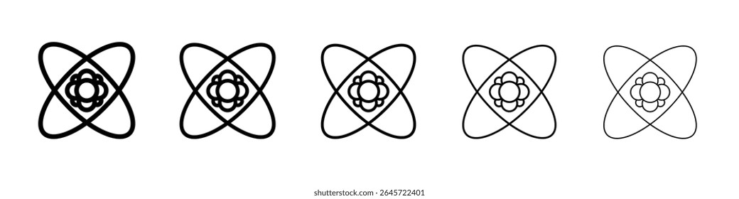 ícone de átomo simples vetor contorno logotipo