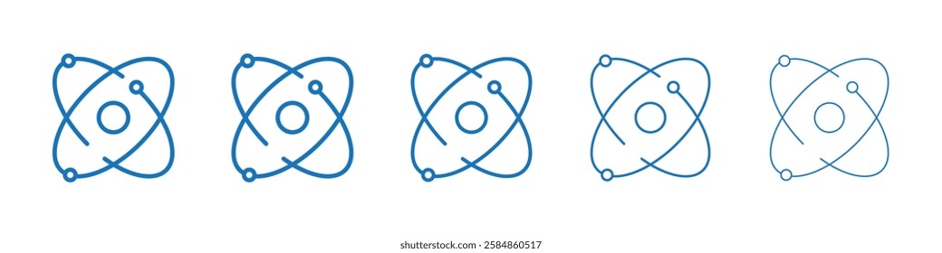 Atom icon Symbol collection thin outline set