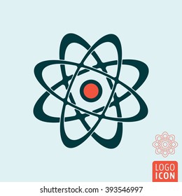 Atom icon. Atom symbol. Nuclear power icon isolated. Vector illustration