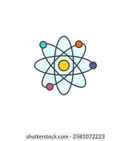 Atom icon symbol vector illustration isolated on white background