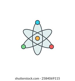 Atom icon symbol vector illustration isolated on white background