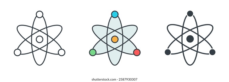 Atom icon symbol vector illustration isolated on white background