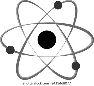 Icono de átomo. Símbolos átomos de la energía nuclear
icono de energía. Investigación científica y
química molecular. Vector atómico
estructura con núcleo de electrones orbitales,
protones y neutrones.