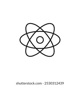 Atom Icon Thin line art isolated