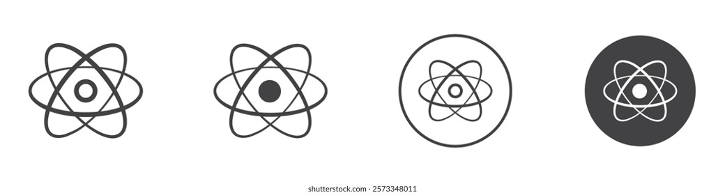 Atom icon Thin line art isolated