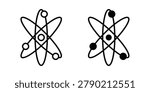 Atom icon thin line and clipart style vector set